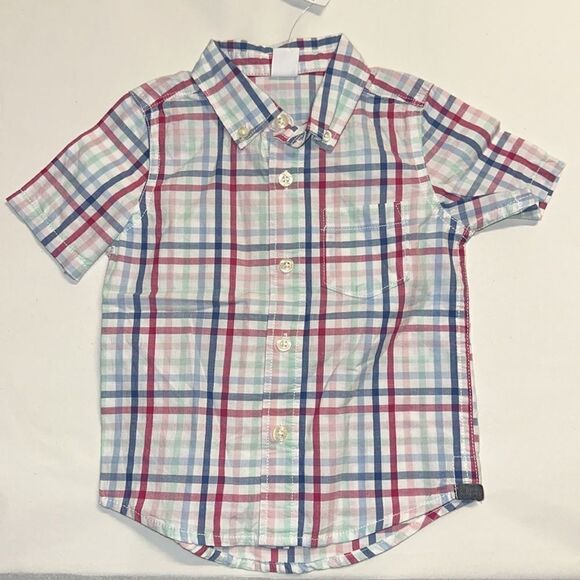 GAP Kids | Blue & Red | Plaid Poplin Short
Sleeve Shirt - Picture 2 of 5